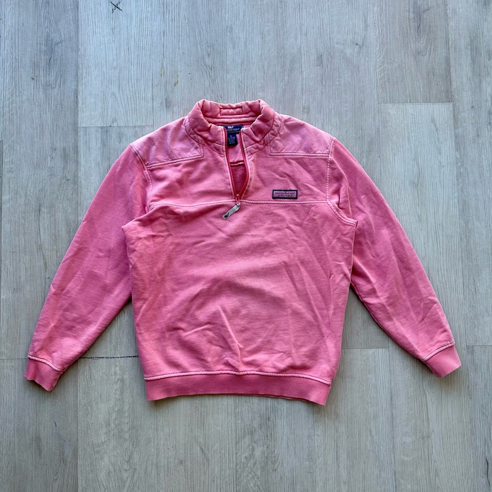 Vineyard Vines Fleece Quarter Zip Pullover Pink (Small)